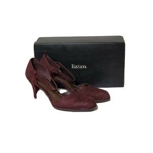 Liz & Co, Janis Pump, Raisin, Womens Size 7.5 M Heels 50's Style Design